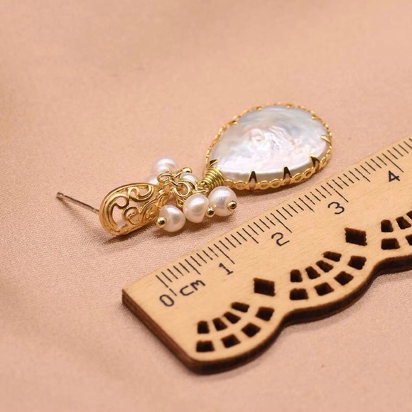 Baroque Freshwater Pearl Chandelier Earrings,18K Gold Filled Earrings - Picture 6 of 7